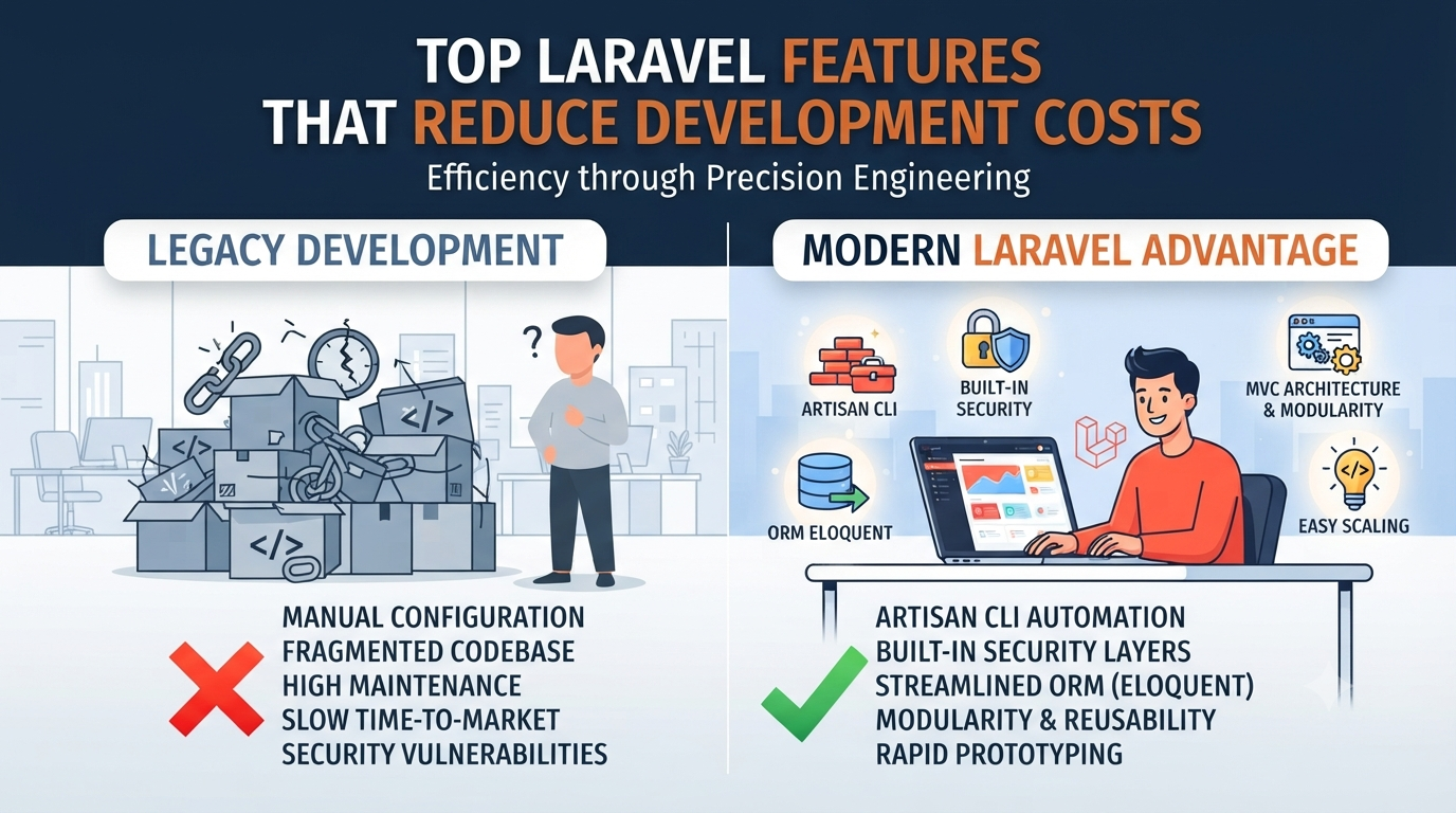 Slash Development Costs: Top Laravel Features That Save You Money! 💰