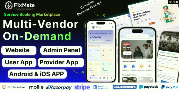 FixMate | Multi-Vendor On-Demand Service Booking Marketplace (Full Solution)